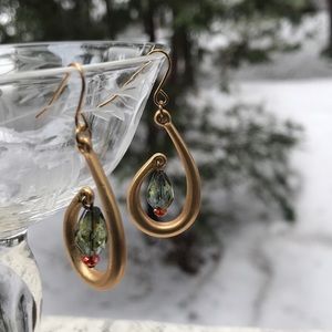 SALE! 3/$18 Dusky Green & Fuchsia beaded dangles